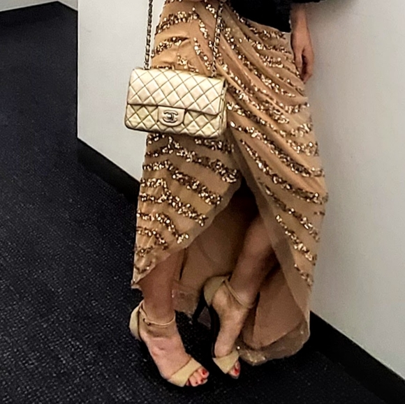 **SOLD** Chanel Mini Classic Flap in Metalic Gold and Silver Hardware - Picture 4 of 9